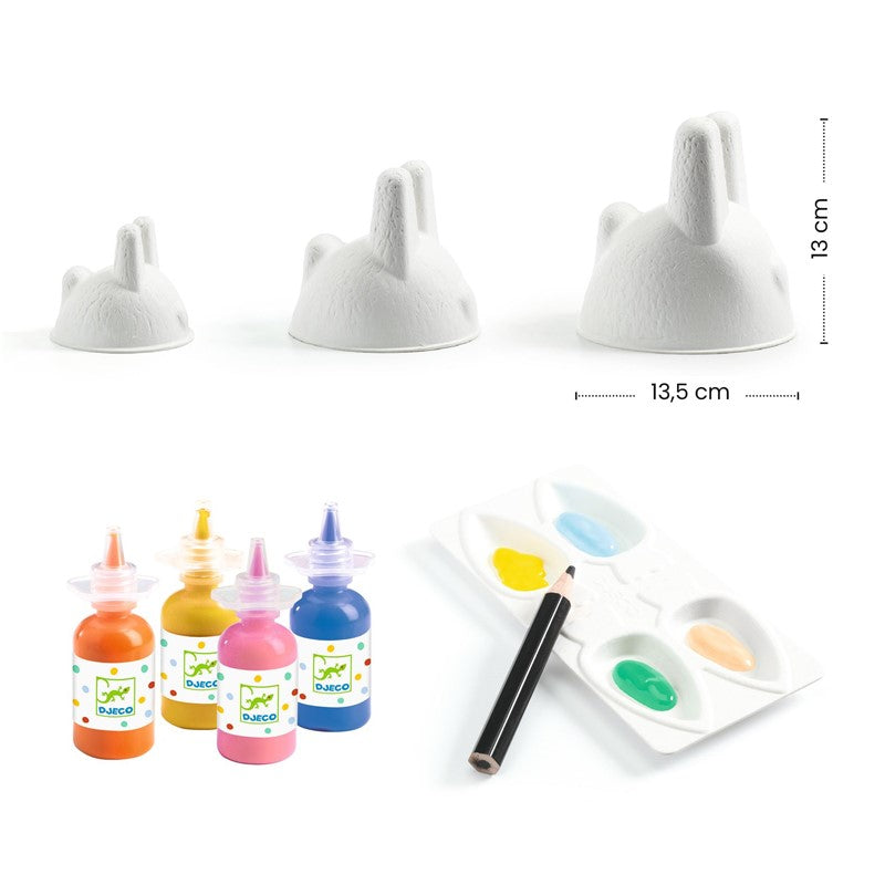 Pintura de dedos Trío de conejitos – Kit de pintura infantil – Kulturdenda