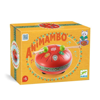 Animambo Tambor Metálico Rojo de Lengüetas 8 Notas FSC
