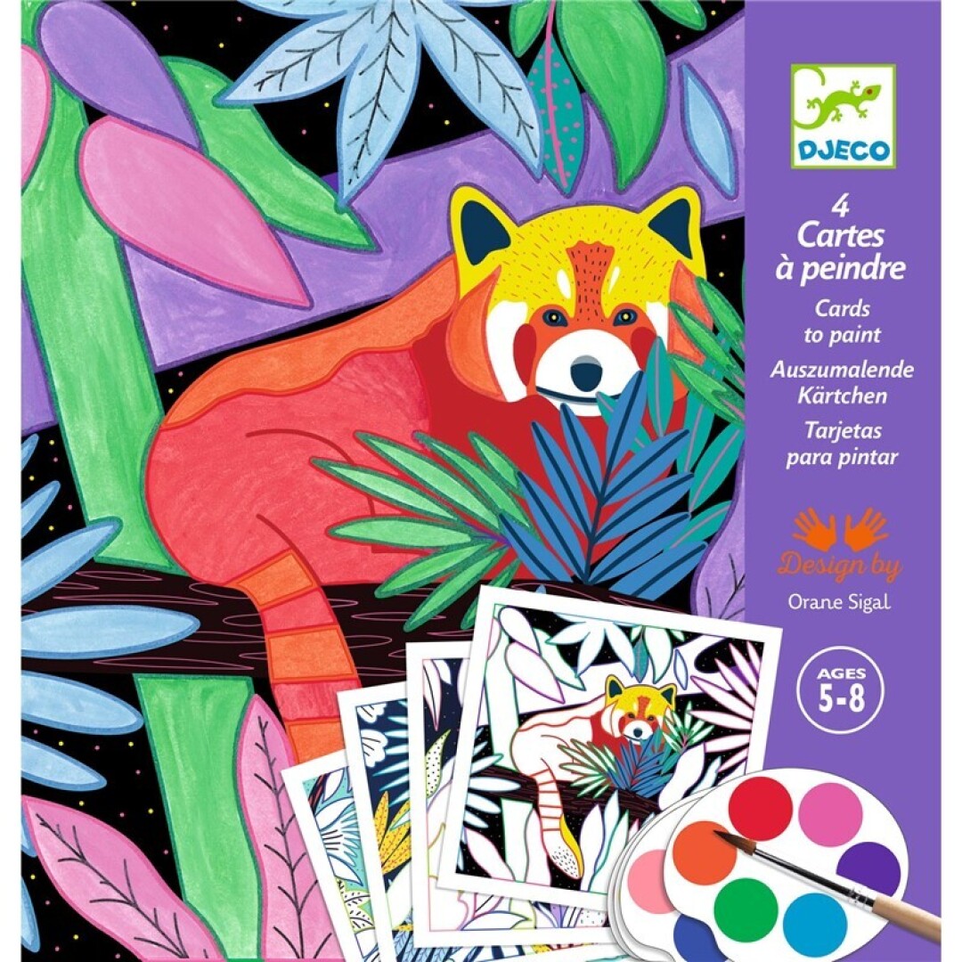 Tarjetas para pintar Selva – Actividad creativa infantil – Kulturdenda