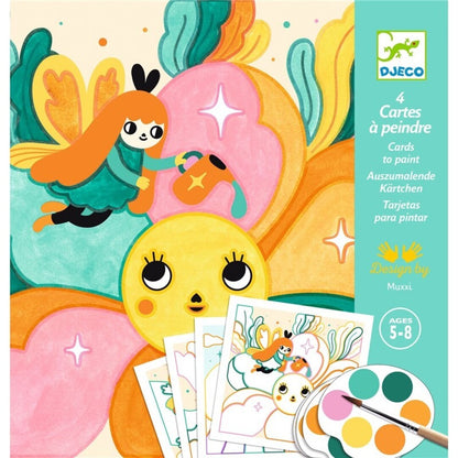 Tarjetas para pintar Jardín mágico – Actividad creativa infantil – Kulturdenda