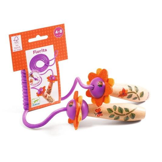 Juego de Habilidad Florita FSC – Saltador de Cuerda de Madera