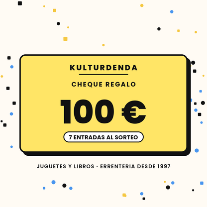 Cheque regalo de Kulturdenda de 100 euros, da 7 entradas al sorteo de juguetes