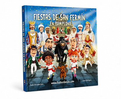 Libro | ilustrado “Fiestas de san fermín en pamplona” – Gigantes y Cabezudos de Pamplona (Castellano)