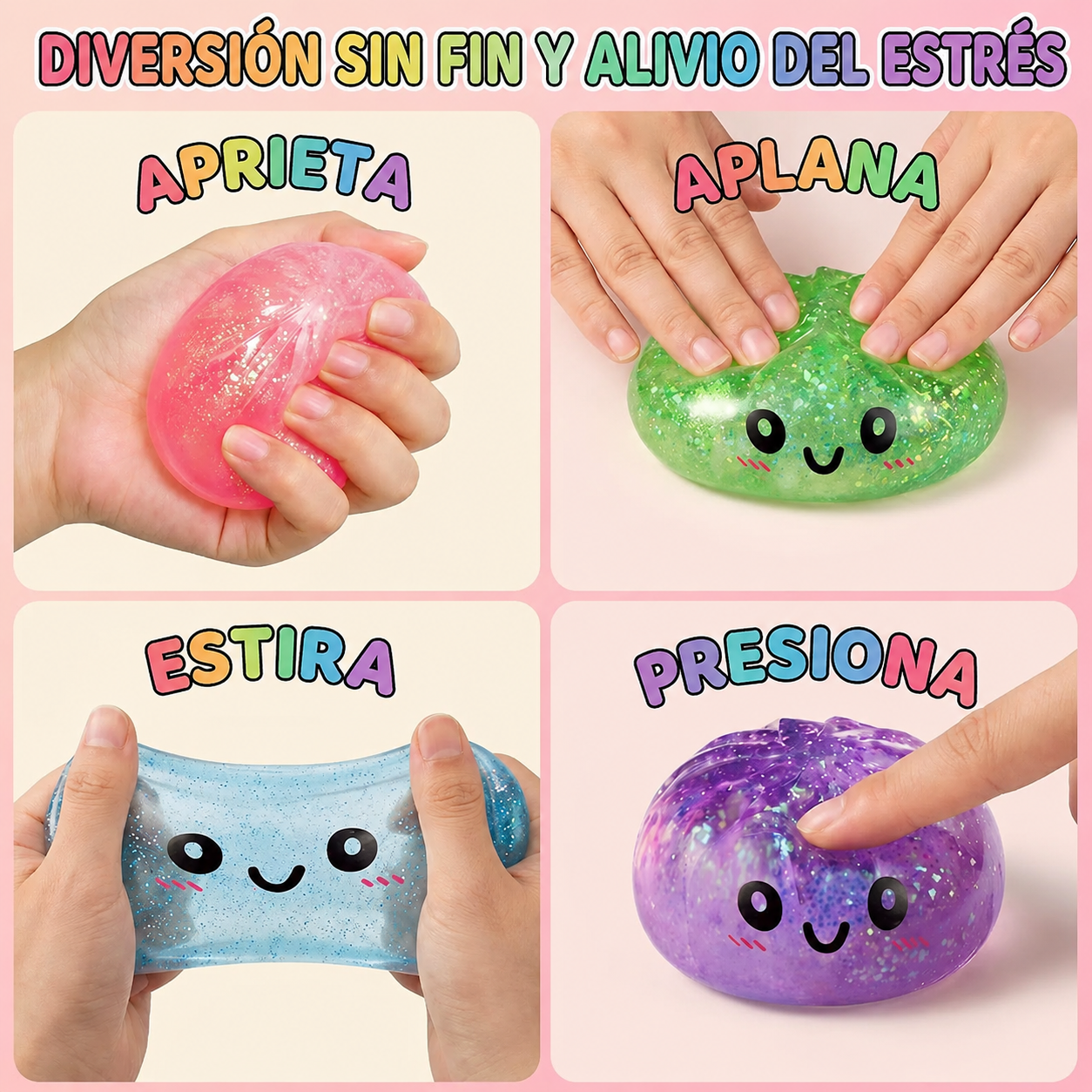 Squishy Dumpling con Purpurina Antiestrés — Juguete Sensorial Blando (Color Aleatorio)