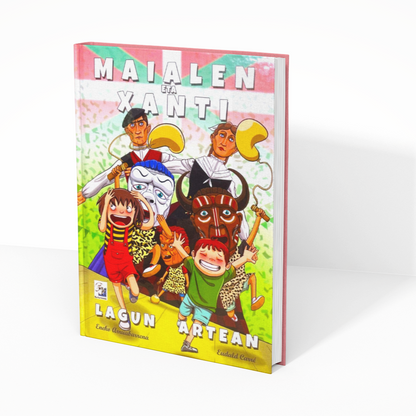 Pack Maialen eta Xanti lagun artean – Camiseta + Maskuria + Libro "Maialen eta Xanti lagun artean" (Euskera)