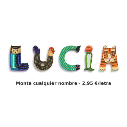 Letras de Madera Decorativas Infantiles con Animales – Abecedario A–Z