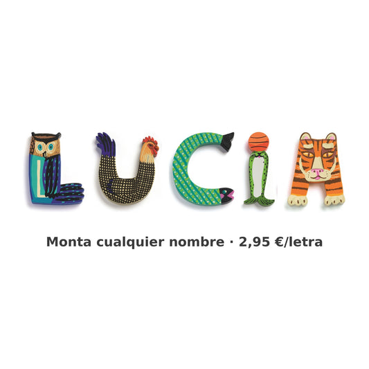 Letras de Madera Decorativas Infantiles con Animales – Abecedario A–Z